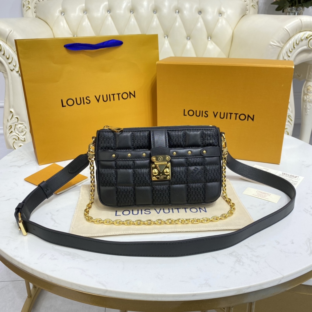 Louis Vuitton POCHETTE TROCA Shoulder Bag M59045 Black